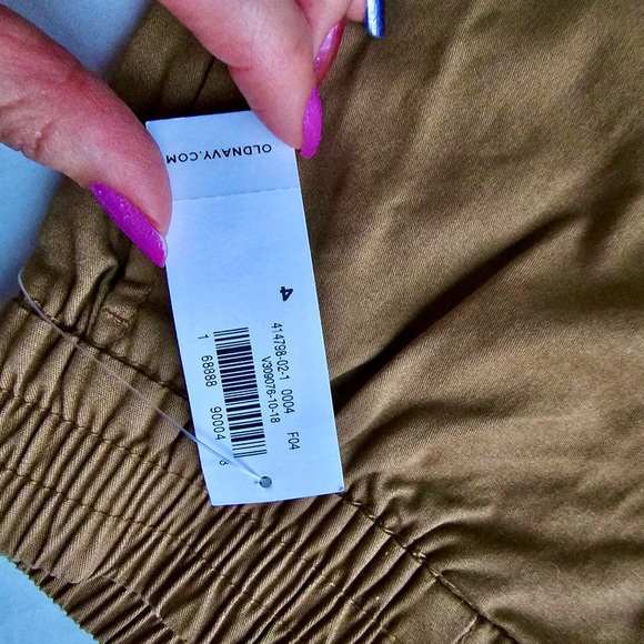 Old Navy Casual Elastic Waist Pants with Ajustable Drawcord Side Pockets Tapered - Picture 6 of 10